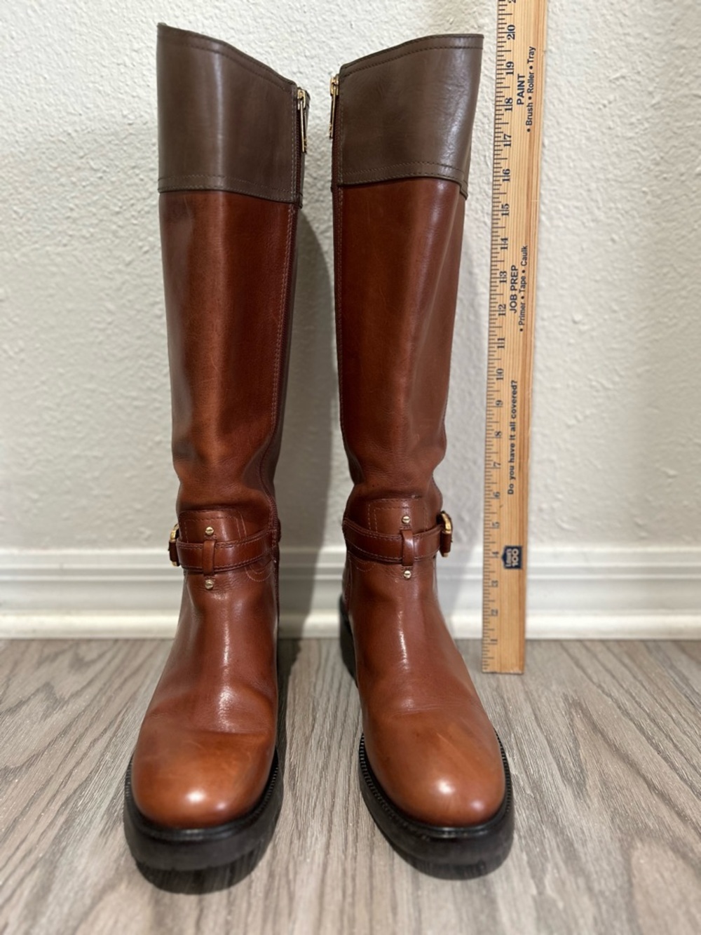 Tory Burch Women's Tall Leather Riding Boots - Brown 10.5 - Picture 3 of 4